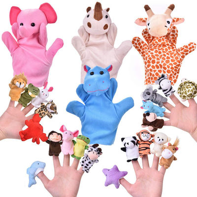 Bebekler için 20cm İlginç Peluş Hayvan El Kuklaları Yumuşak Bebek