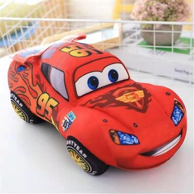 25cm Özel Karikatür Doldurulmuş Araba Kırmızı Mcqueen Araba Oyuncak Baskı Logosu