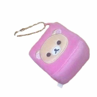Kare Pembe Ayı Peluş Anahtarlık Doldurulmuş Bebek Kolye Widget'ları Özelleştir