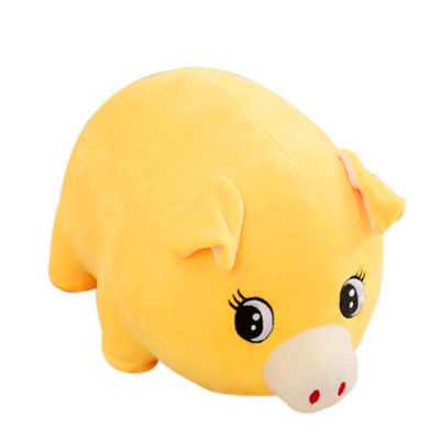 30cm Polyester Pembe Sarı Domuz Dolması Peluş Oyuncaklar Büyük Pet Uyku Yastığı