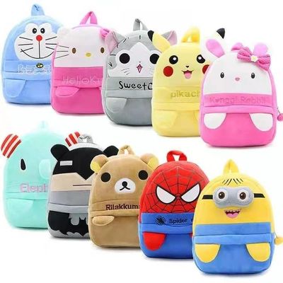 25cm * 30cm Anaokulu Pokemon Peluş Okul Sırt Çantası 3-6 Yıl Özel Peluş Çanta