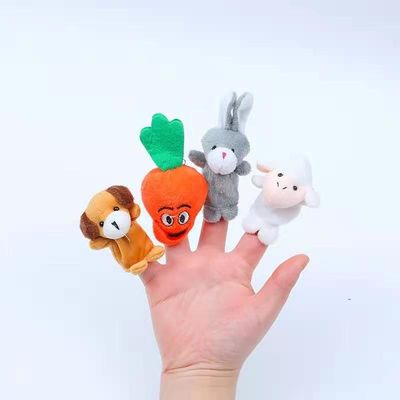 Çocuklar OEM İçin Aile Üyesi İnteraktif Hayvan Peluş Parmak Kuklaları