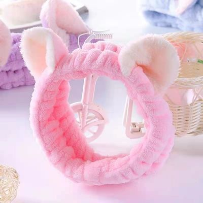 Sevimli Kedi Kulakları Basit Makyaj Peluş Kafa Peluş Saç Bandı Yumuşak Oyuncak Aksesuarları
