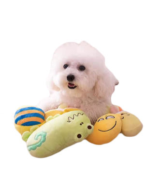 Pizza Şekilli Doldurulmuş Köpek Oyuncak Vokal Pet Molars Peluş Oyuncaklar% 100 PP Pamuk