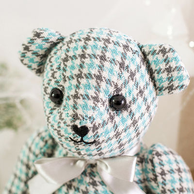 300g 23cm Grid Cubs Teddy Bear Peluş Oyuncaklar Bez Bebek Bebek Konfor Teddy