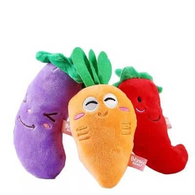 15cm Anti Bite Meyve Sebzeleri Kedi Peluş Oyuncaklar Vokal Köpek Peluş Oyuncaklar