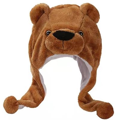 Anaokulu Performansı Kabarık Hayvan Şapkası Çocuk Başlığı Peluş Ayı Şapkası
