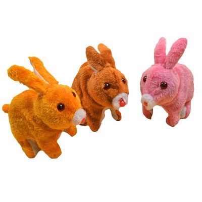 20cm Elektrik Motoru Çekirdeği Yürüyen Ses Bunny Peluş Oyuncak