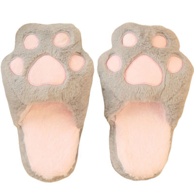 Kaymaz 25cm Kedi Paw Shape Çocuk Peluş Terlik