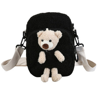 Koku Yok Çocuklar Kısa Peluş 3D Teddy Bear Bookbag