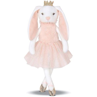 Parlak Taç Uzun Kulaklı Pembe Tavşan Kısa Etekli Peluş Oyuncak