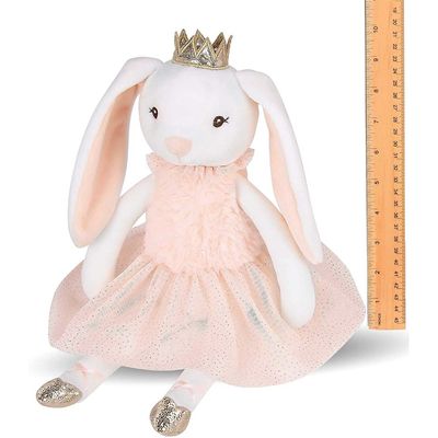 Parlak Taç Uzun Kulaklı Pembe Tavşan Kısa Etekli Peluş Oyuncak