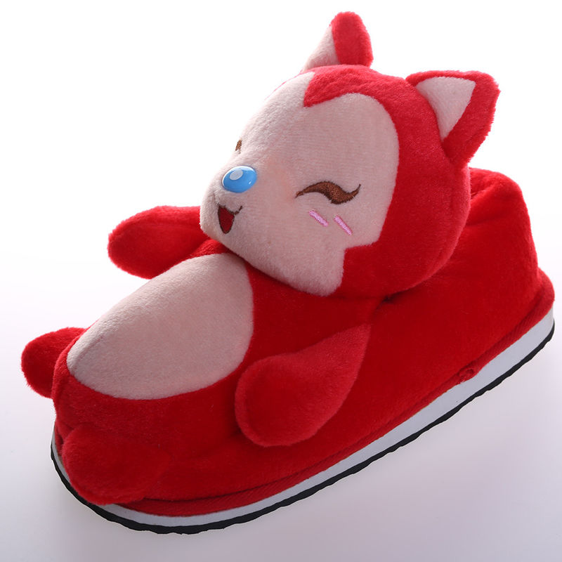 30cm Pembe Kırmızı Tilki Peluş Yumuşak Karikatür Terlik Peluş Ev Dekorasyonu