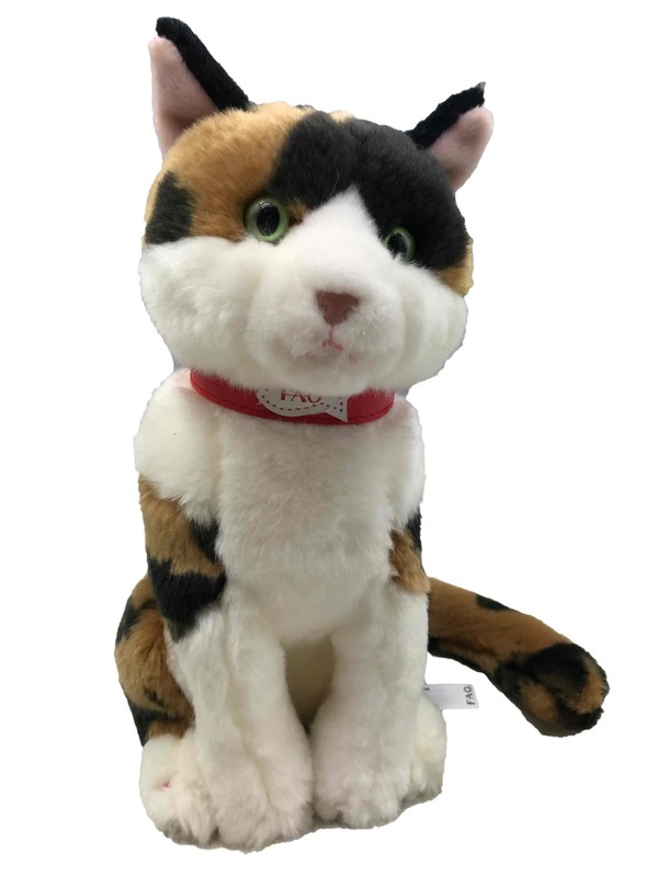 Gri Ve Beyaz Kedi Dolması Hayvan Peluş Oyuncaklar Yumuşak Kumaş Sevgililer Günü Hediyesi
