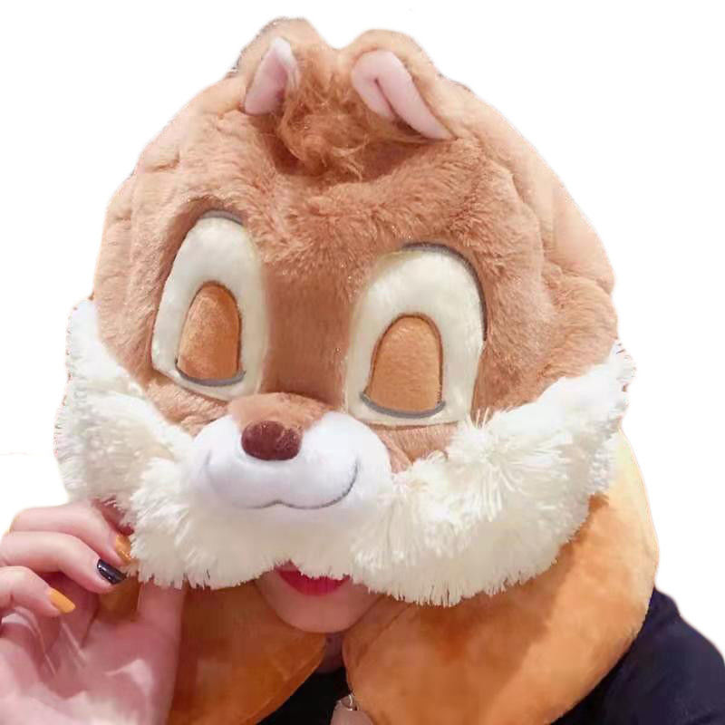 Taşınabilir Kapşonlu U Şekilli Peluş Boyun Yastık Seyahat Arabası Sevimli Peluş Peluş Ev Dekorasyonu