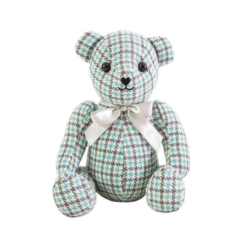 300g 23cm Grid Cubs Teddy Bear Peluş Oyuncaklar Bez Bebek Bebek Konfor Teddy