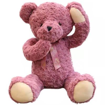 Gül Kırmızı Kız Uyku Sarılmak Utangaç Oyuncak Ayı Peluş Oyuncaklar Küçük Sevimli Bez Bebek 85cm