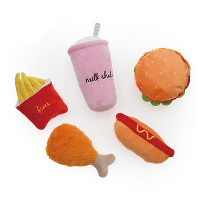 OEM / ODM İnteraktif Gıda Şekilli Peluş Gıcırtılı Köpek Oyuncak